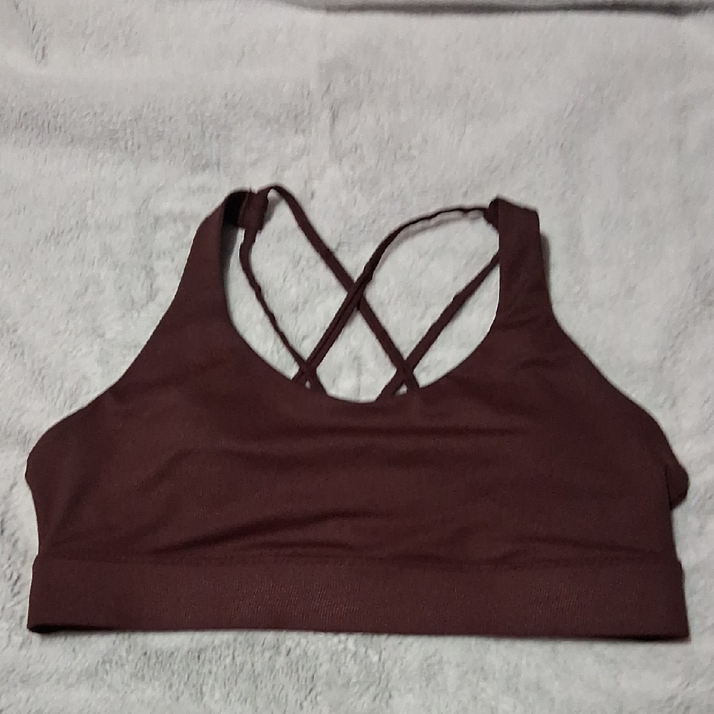 Zyia Fig Light N Tight Strappy Sports Bra